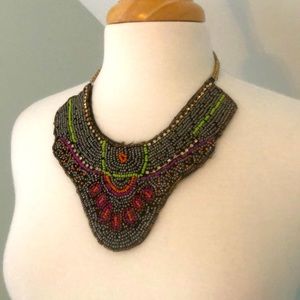 Beaded collar necklace